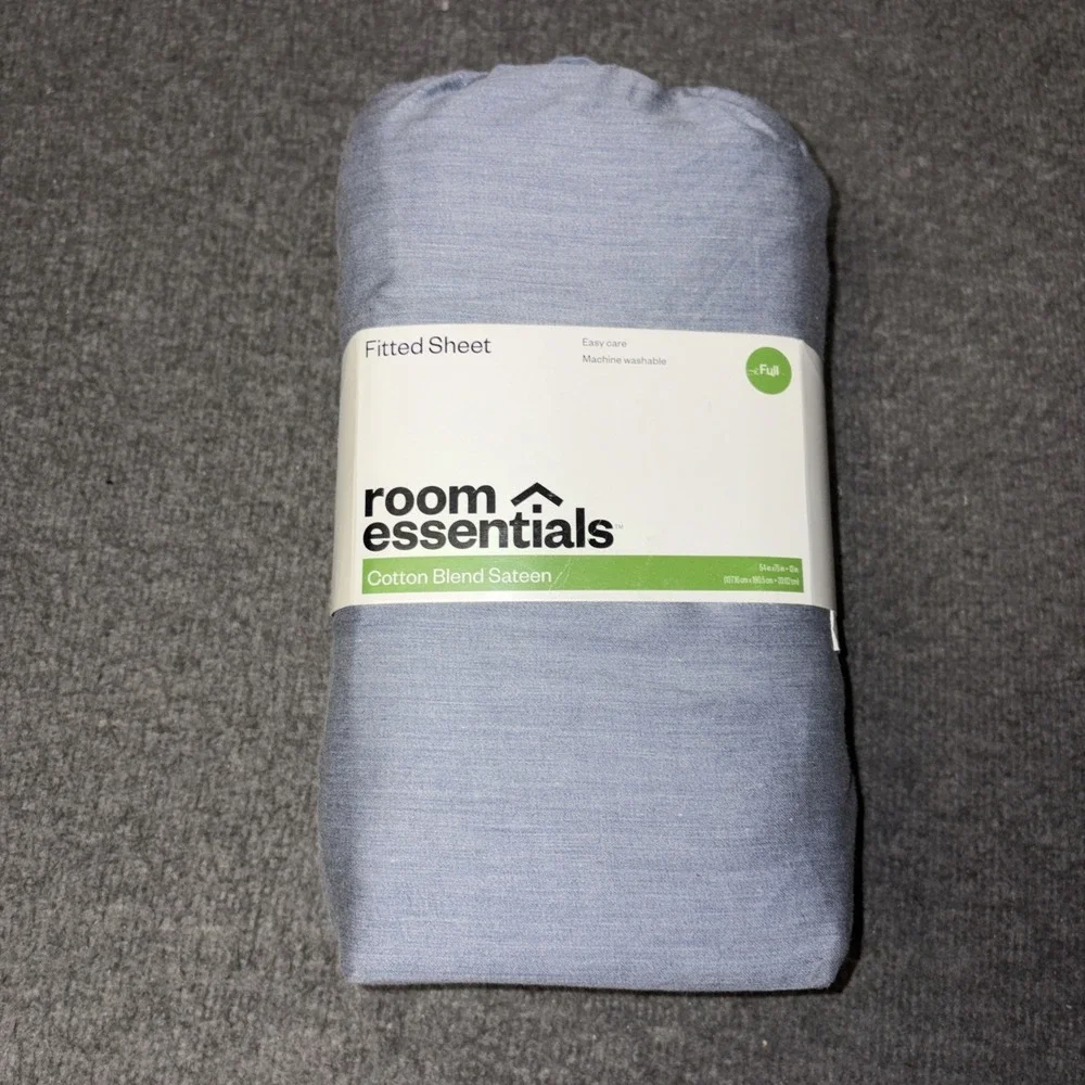Full Room Essentials Cotton Blend Sateen Flat Sheet Machine Washable 15
